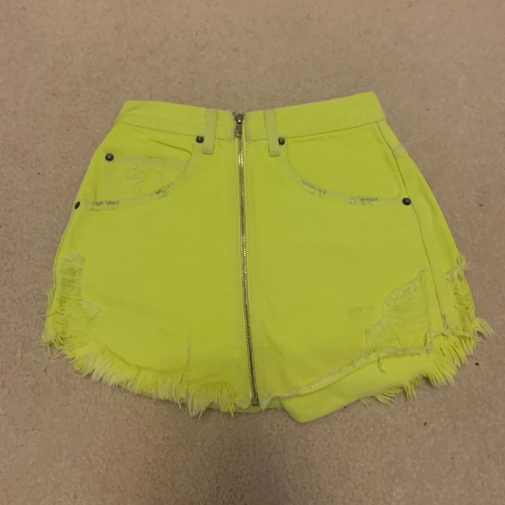 Yellow Jean Skirt